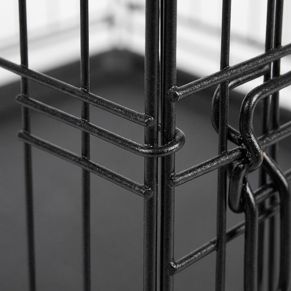 48 Inch Heavy Duty Folding Metal Wire Dog Crate with Double Doors N546489