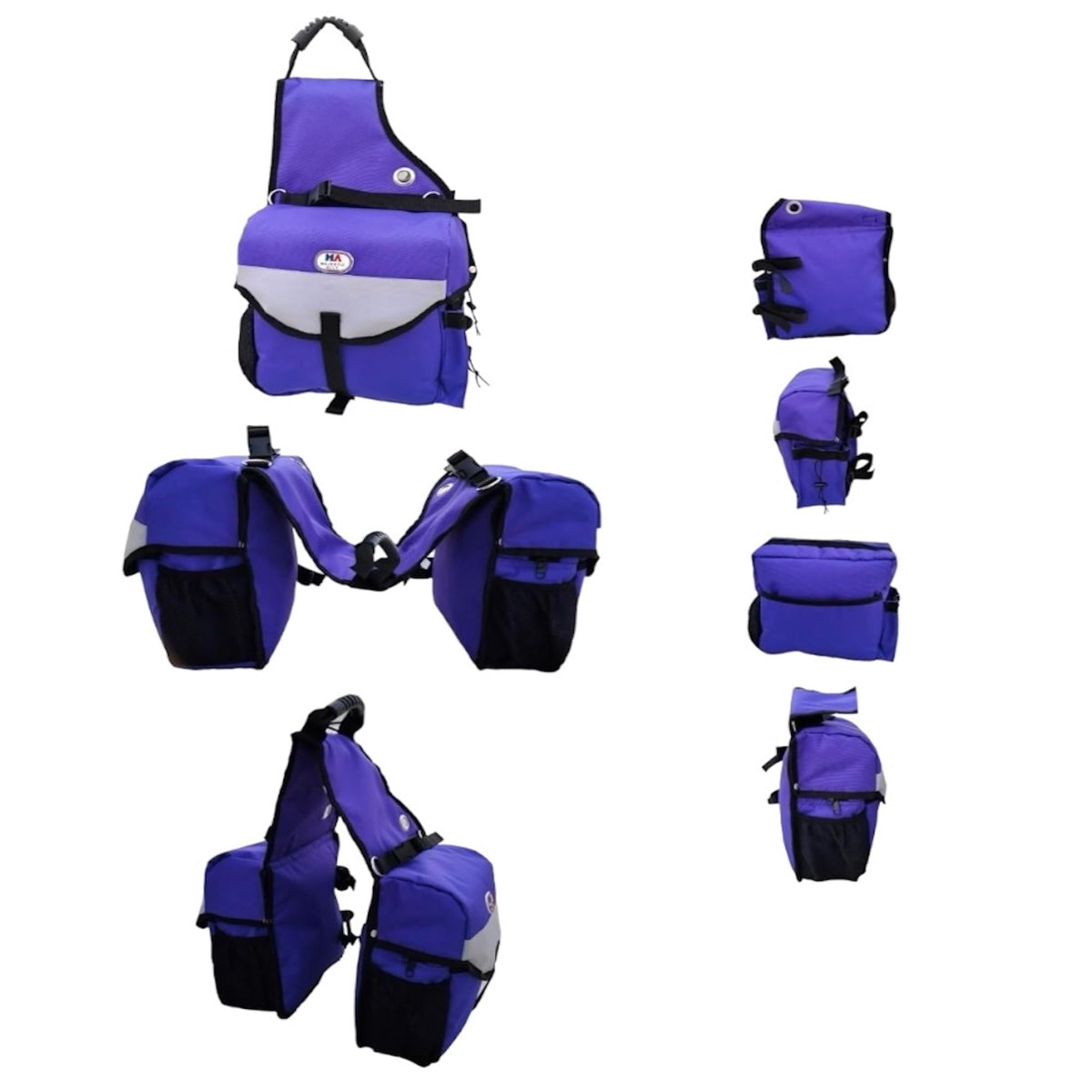 Nylon Insulated Leakproof Reflective Padded Purple Saddle Bag C997452