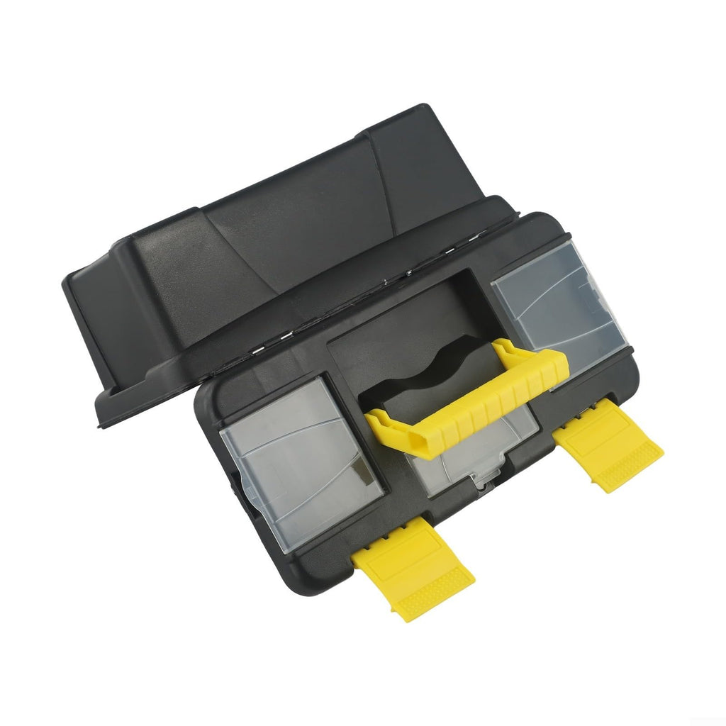 10-Inch Plastic Tool Box with Reinforced Handle and Secure Latches L55668