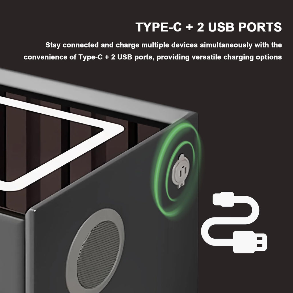 White 3 Drawer LED Nightstand with Wireless Charging B225846