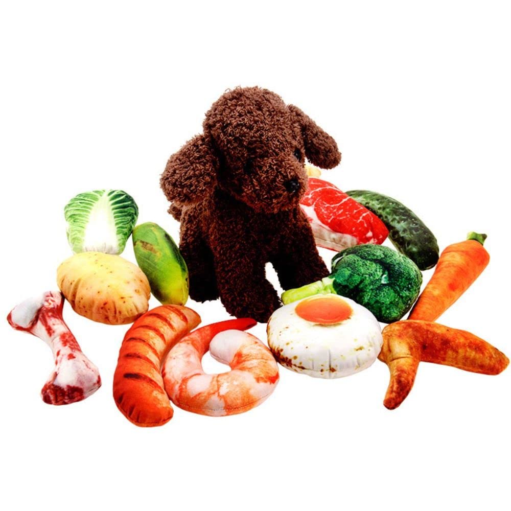 Soft Food Shape Plush Dog Squeaky Chew Toy E44223