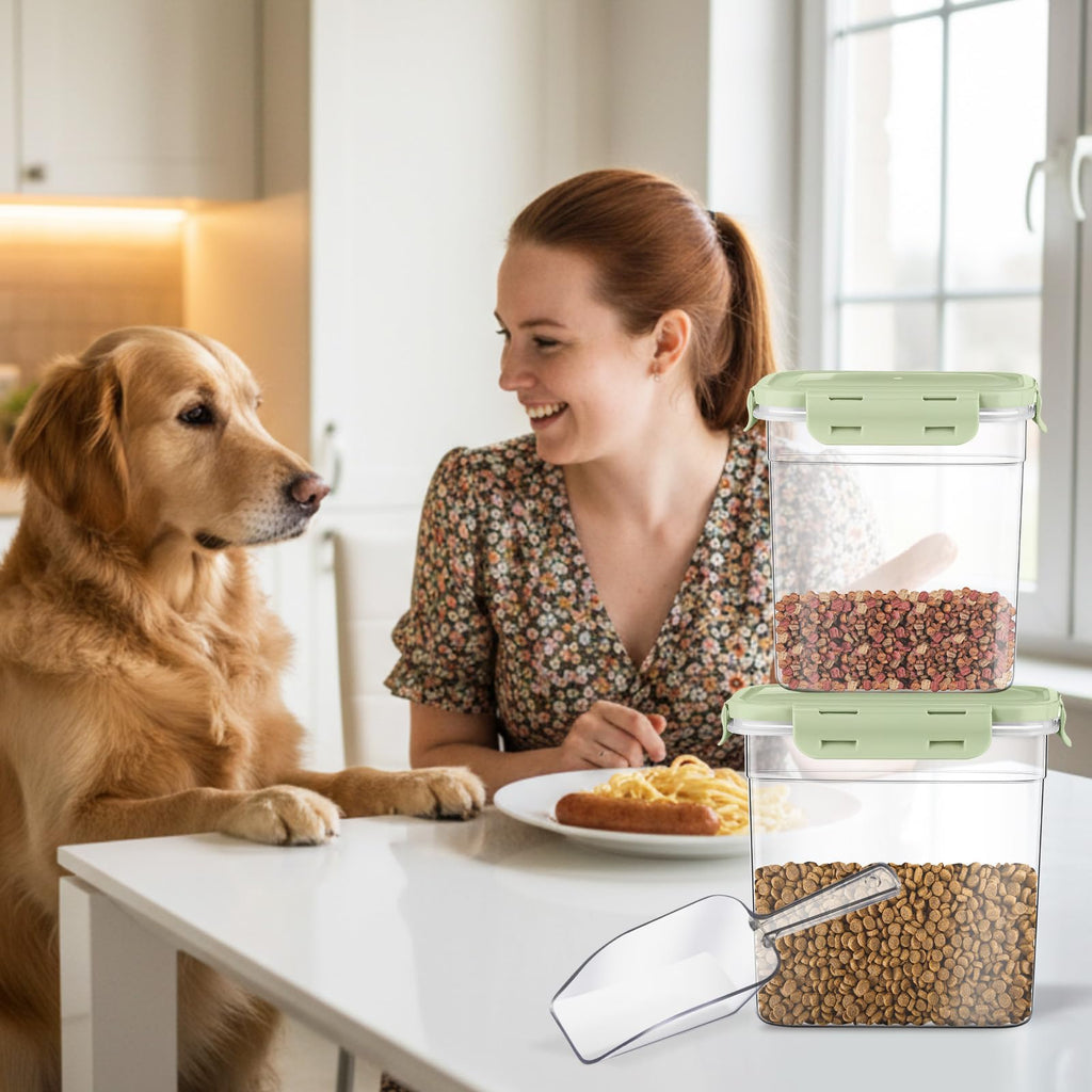 6 Pcs Dog and Cat Food Storage Containers with 2 Scoops N982
