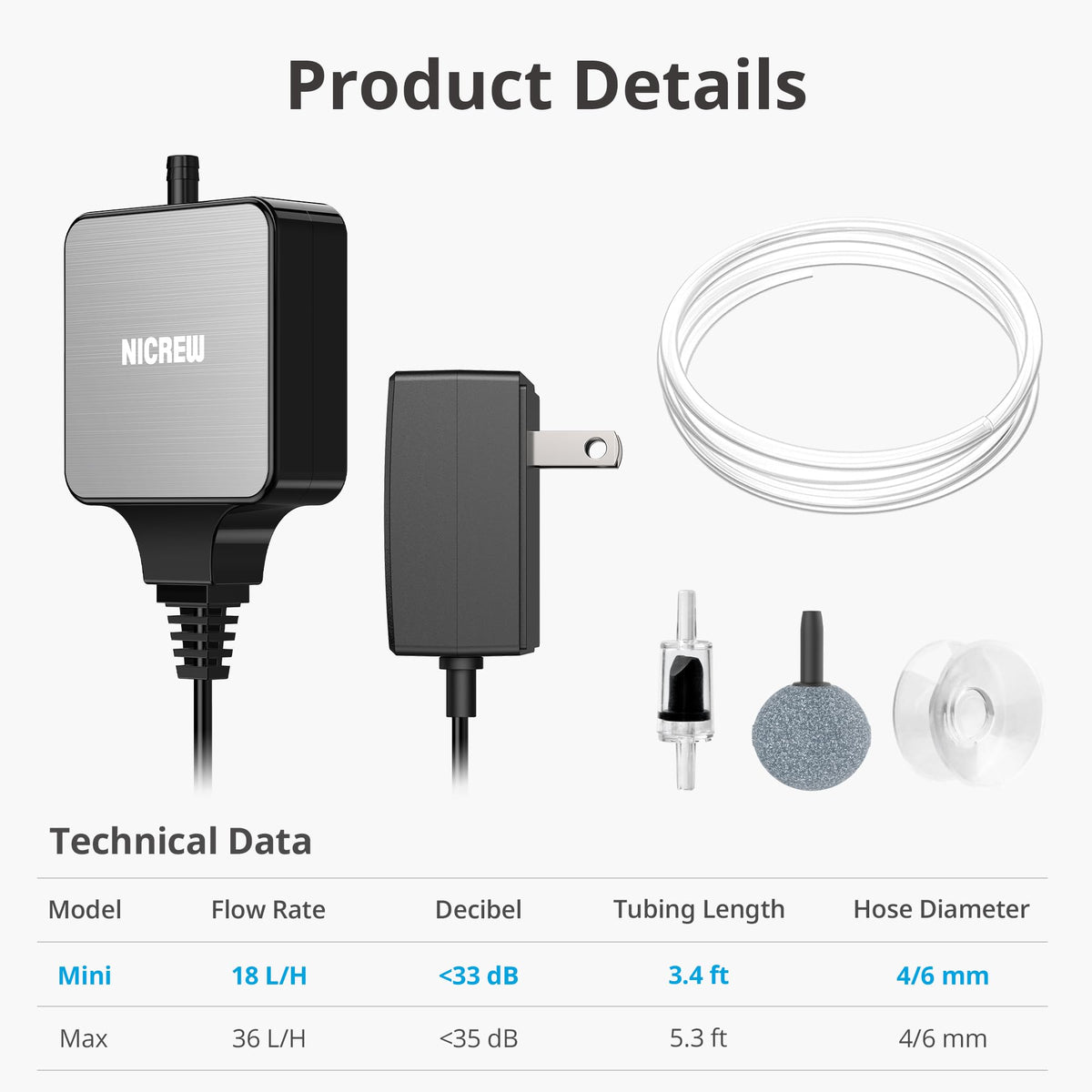 Nano Silent Aquarium Air Pump Z21567