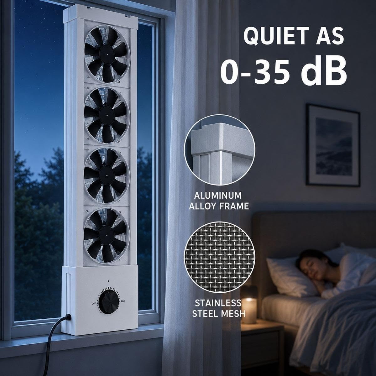 White 3-Speed Reversible Window Fan D585071
