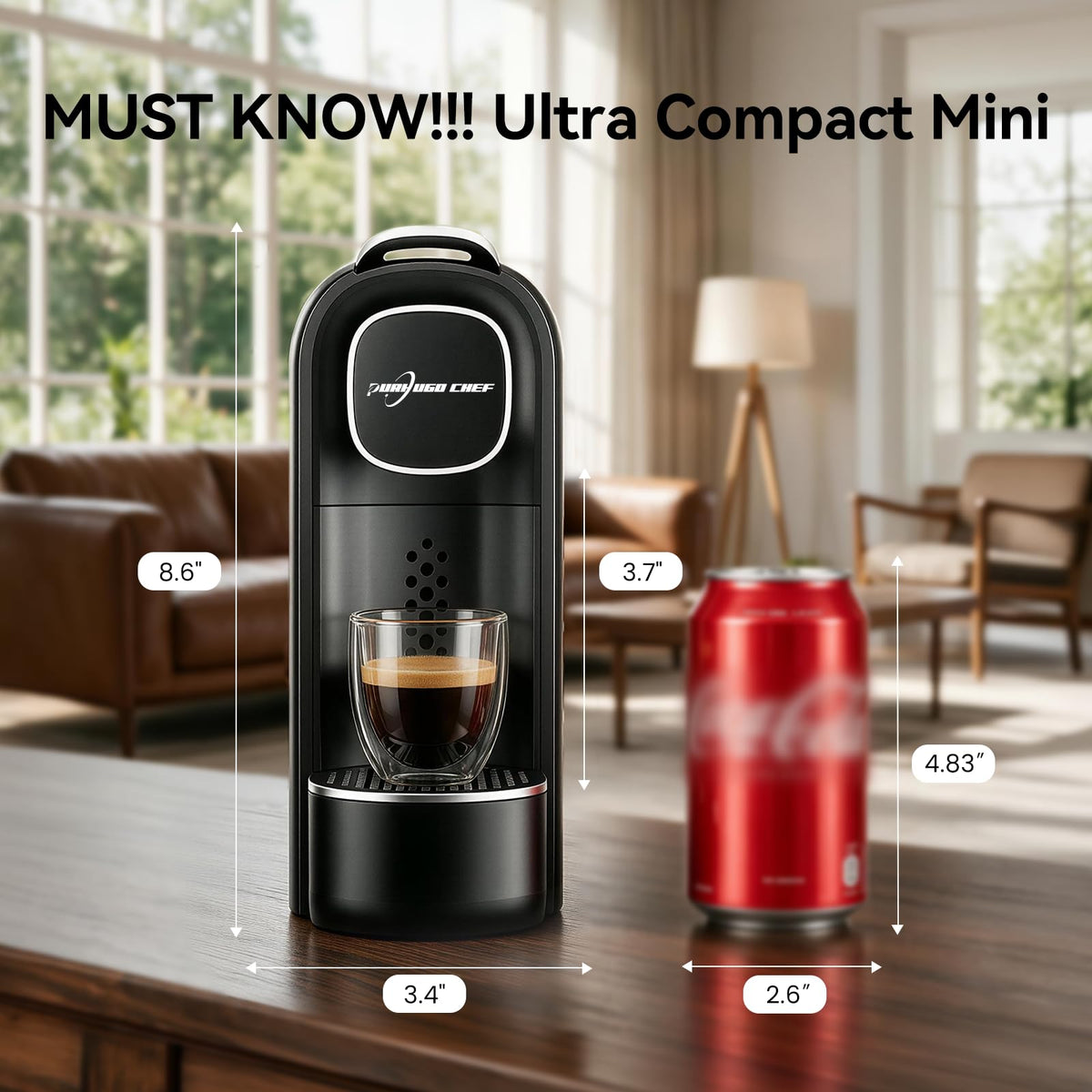 Black Single Serve Espresso Coffee Machine with Removable Tank F468087