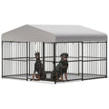 10x10x6 ft Heavy-Duty Outdoor Dog Kennel with Roof C707750
