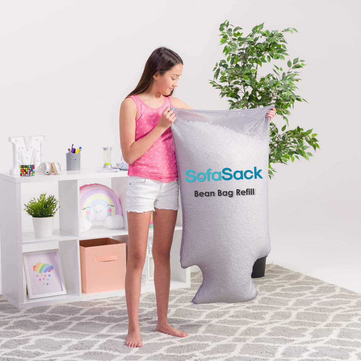 White Foam Filling Bean Bag Refill 100L 2Pk S18267