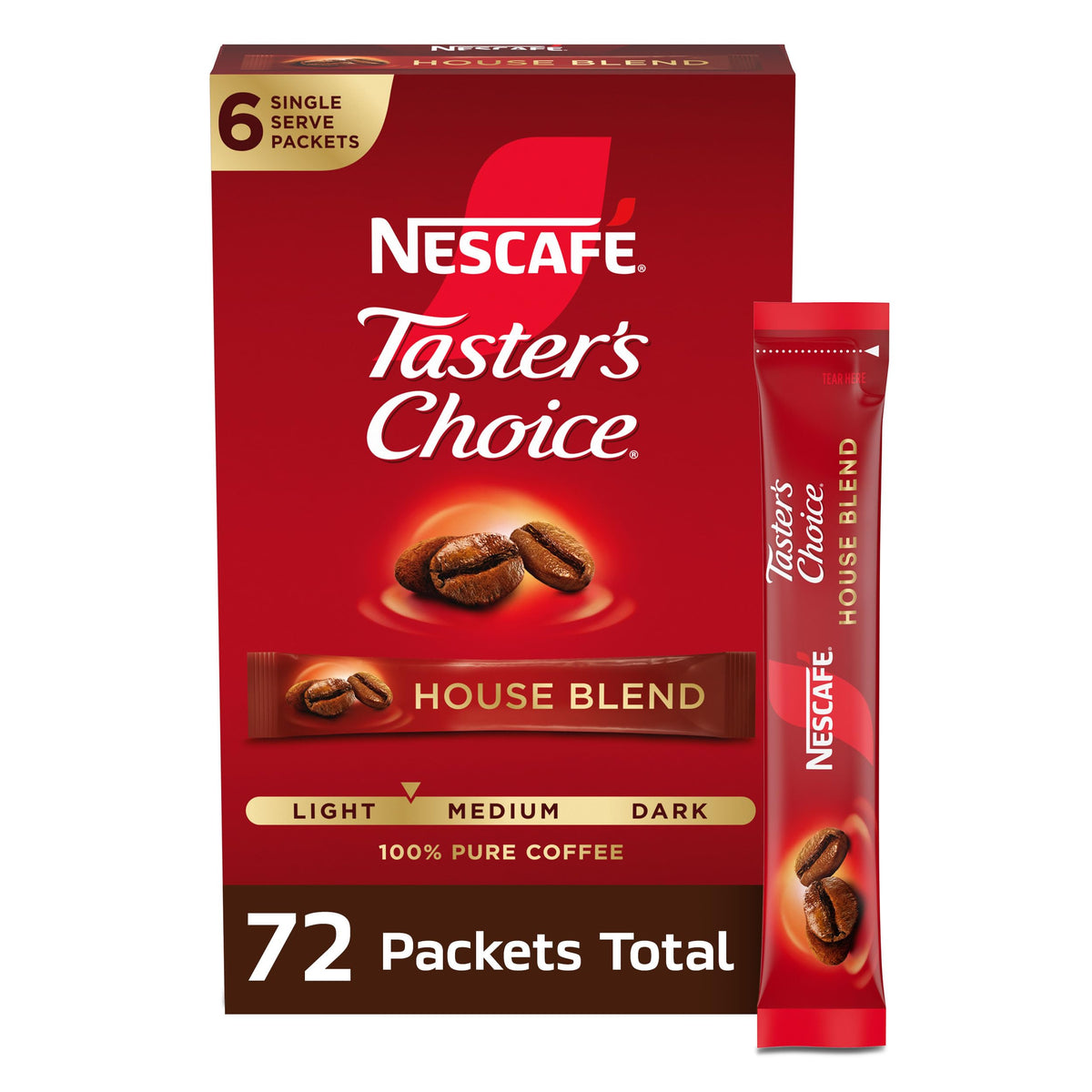 Instant Coffee Packets Light Medium Roast 72 Packets A2051
