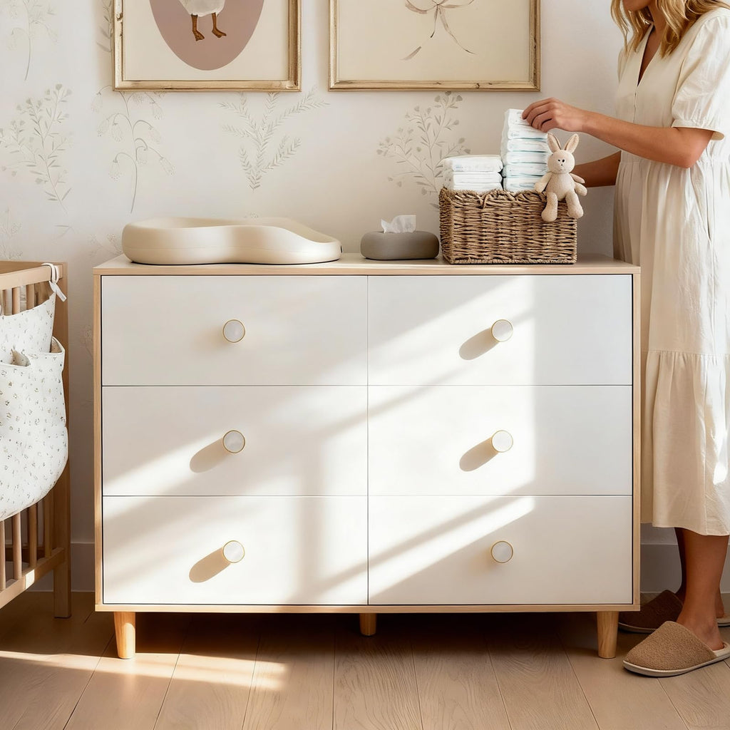 White 6 Drawer Baby Dresser Y481