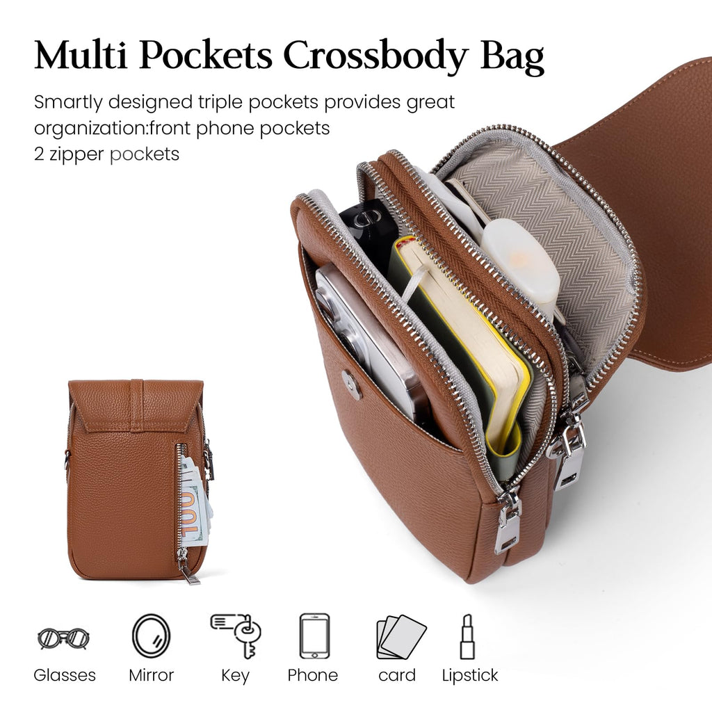 Small Genuine Leather Crossbody Bag T353
