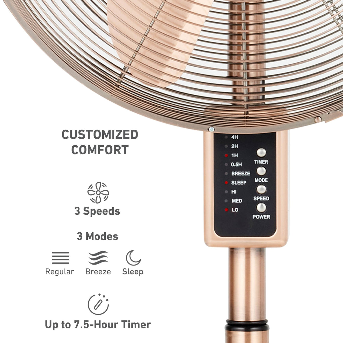 16" Copper Metal Stand Fan D939280