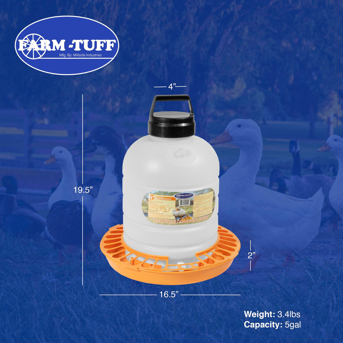 5 Gallon BPA-Free Plastic Poultry Waterer G636