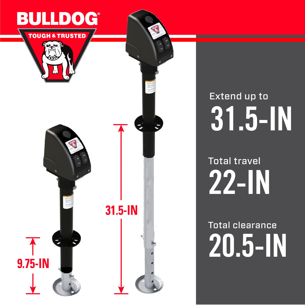 Powered Trailer Jack, A-Frame, 3,500 lbs. Lift Capacity, Bolt-On, 14 Inch Travel Z500