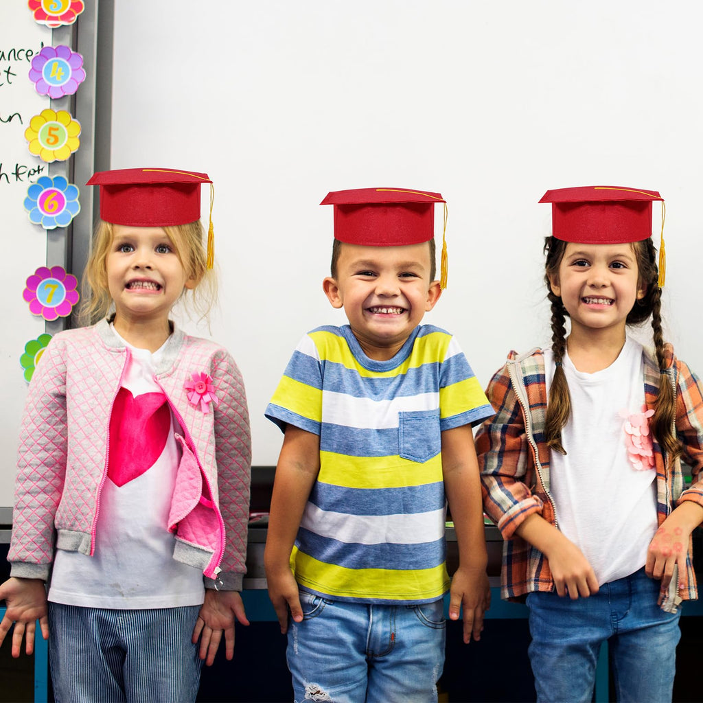 30 Pcs Child Size Felt Graduation Caps Y735452