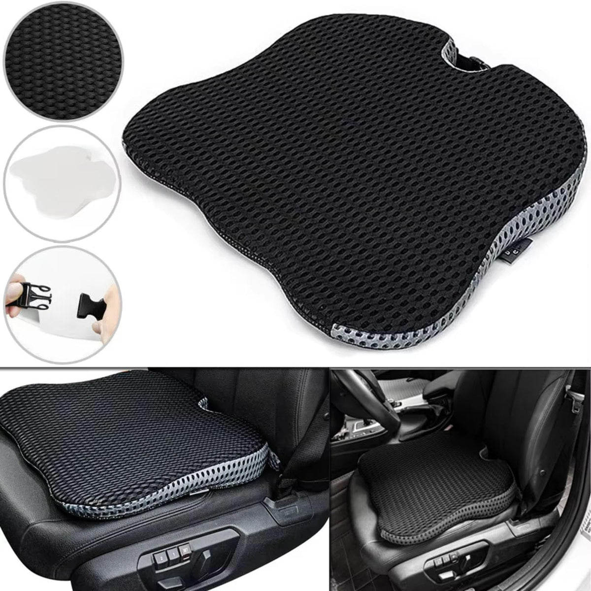 Grey Memory Foam Car Seat Booster Cushion J900564