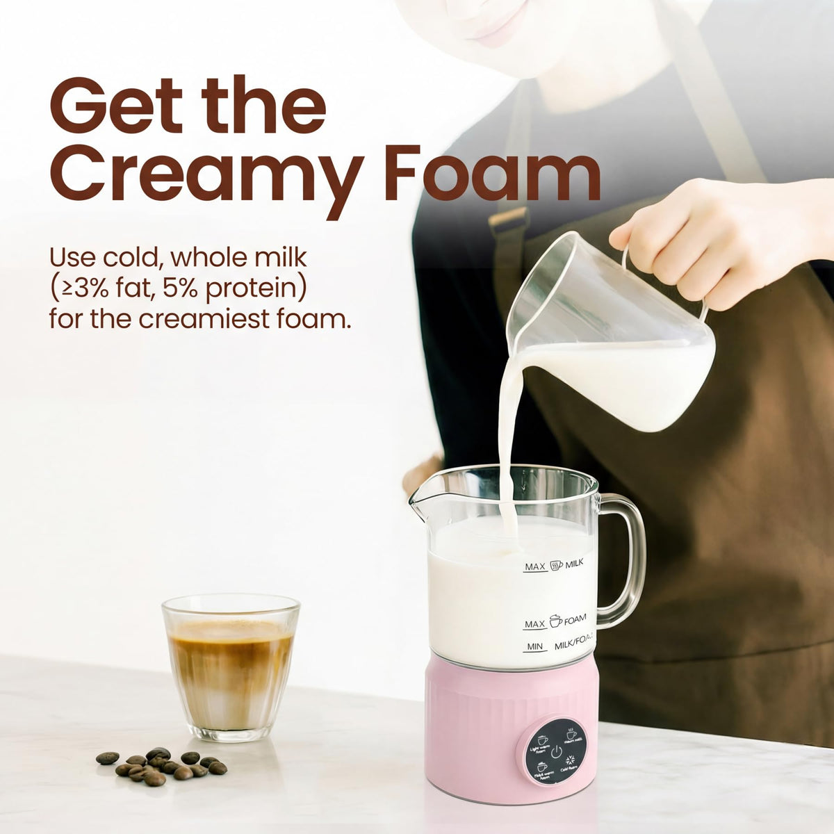 4-in-1 Electric Milk Frother and Steamer Q8807