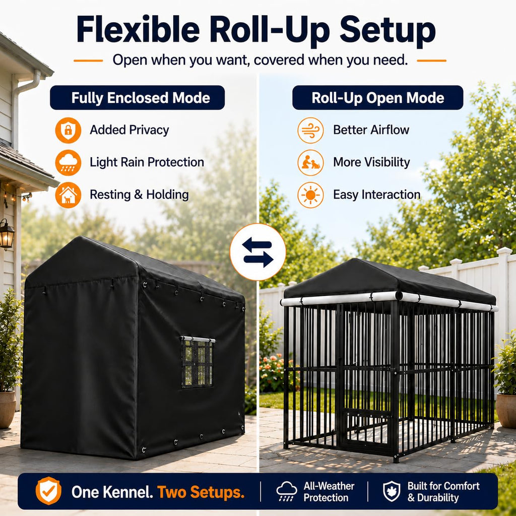 Heavy Duty Outdoor Dog Kennel with Cover J95318