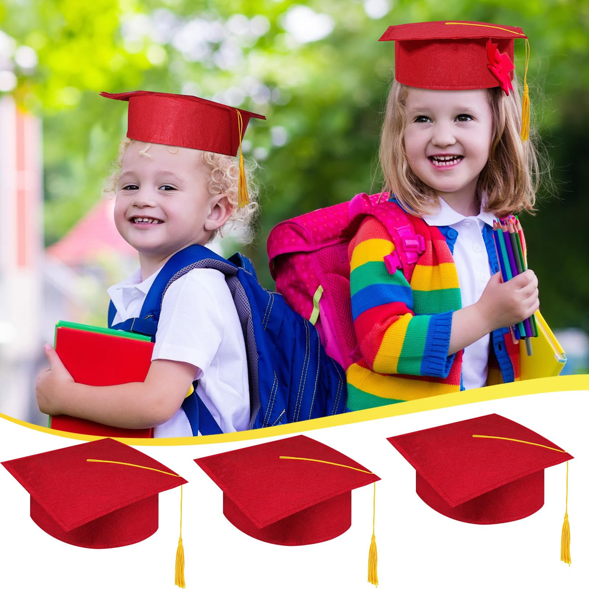 30 Pcs Child Size Felt Graduation Caps Y735452