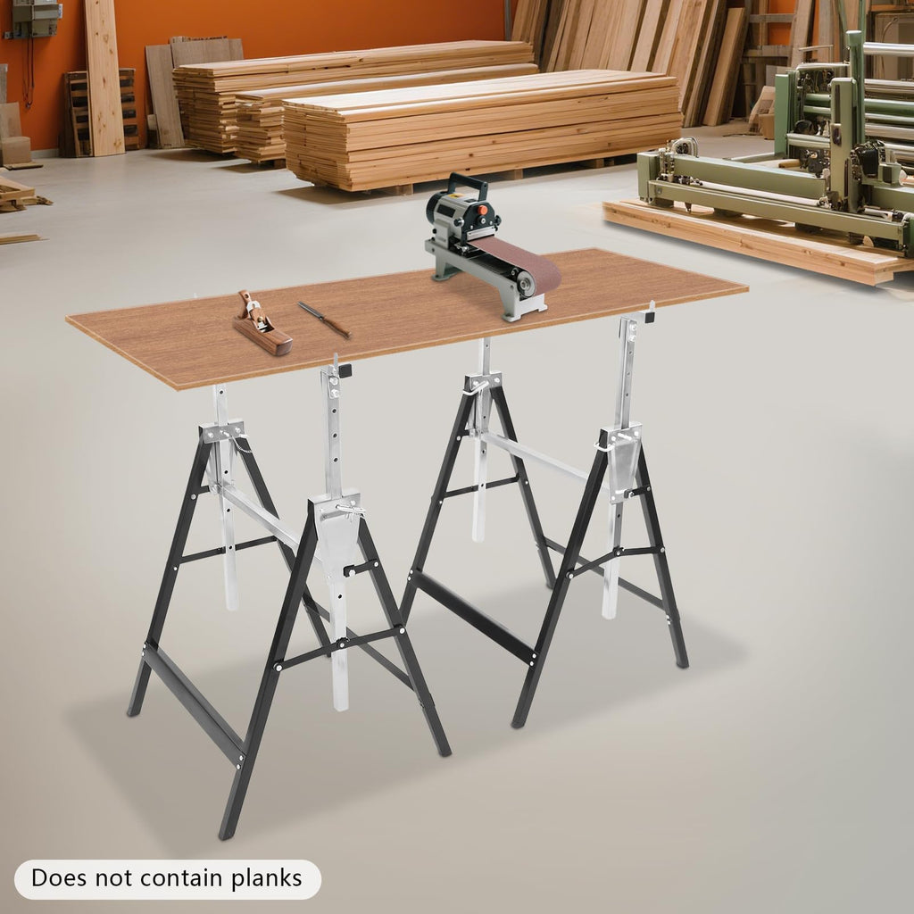 Foldable Steel 2 Pack Adjustable Height Saw Horses O93318