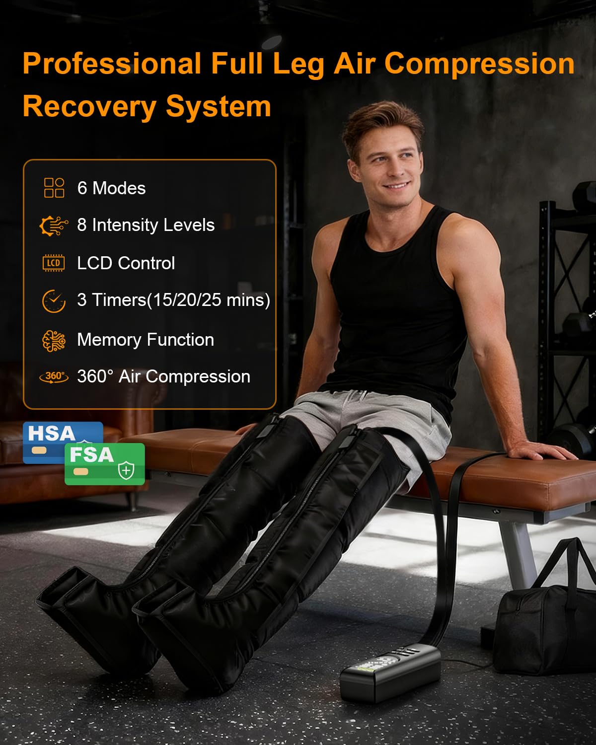Black Medium Leg Compression Boots C5645
