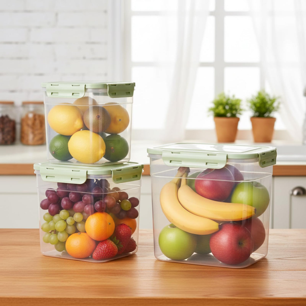 6 Pcs Dog and Cat Food Storage Containers with 2 Scoops N982