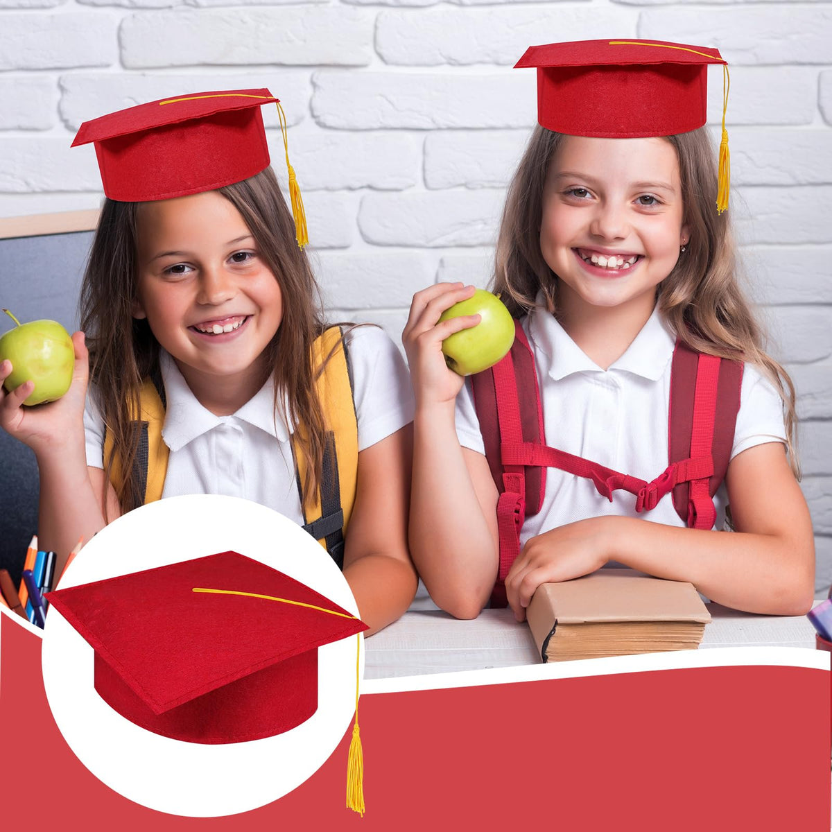 30 Pcs Child Size Felt Graduation Caps Y735452