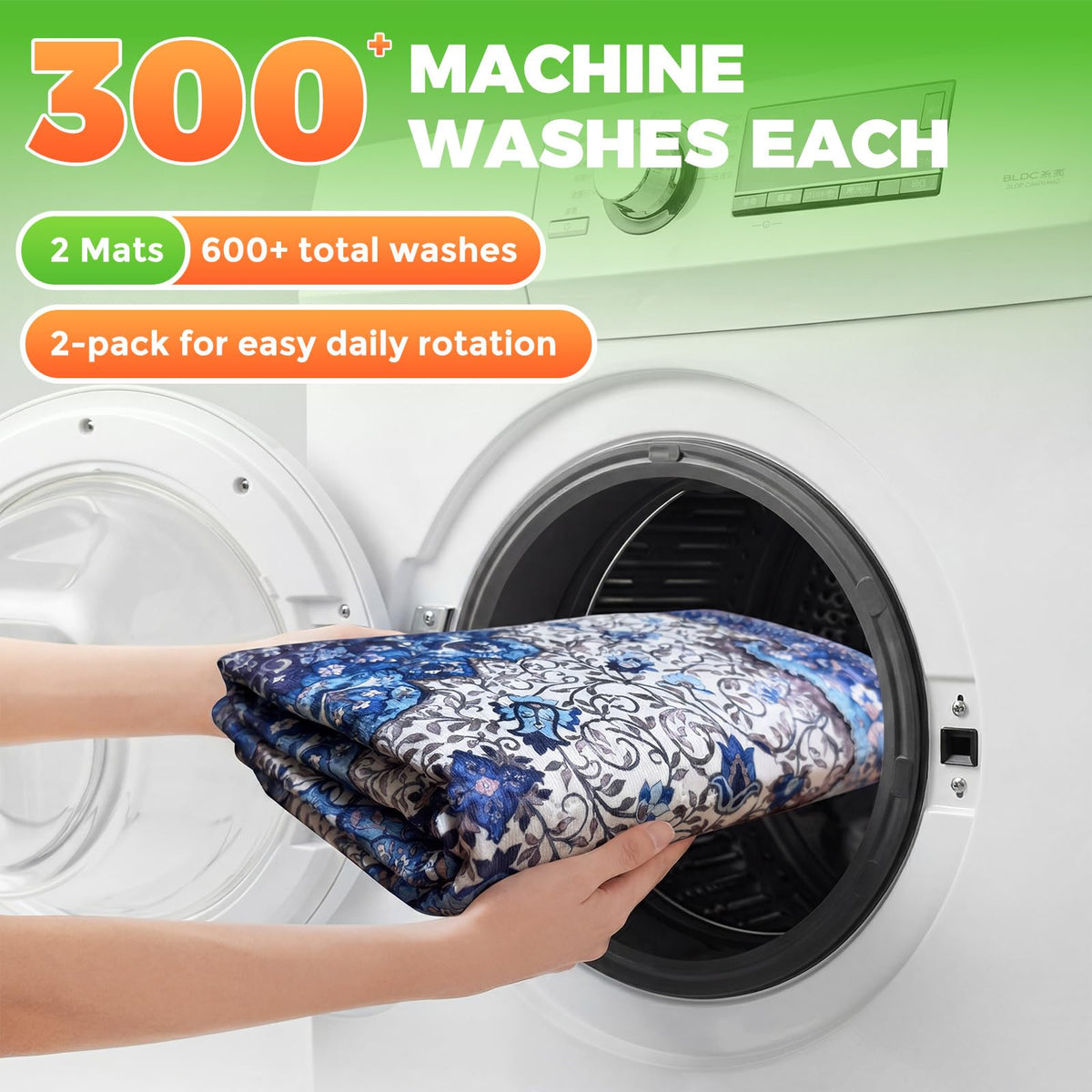 Cat Litter Mat 2 Pack, 18x28 Machine Washable Waterproof Non Slip G97111