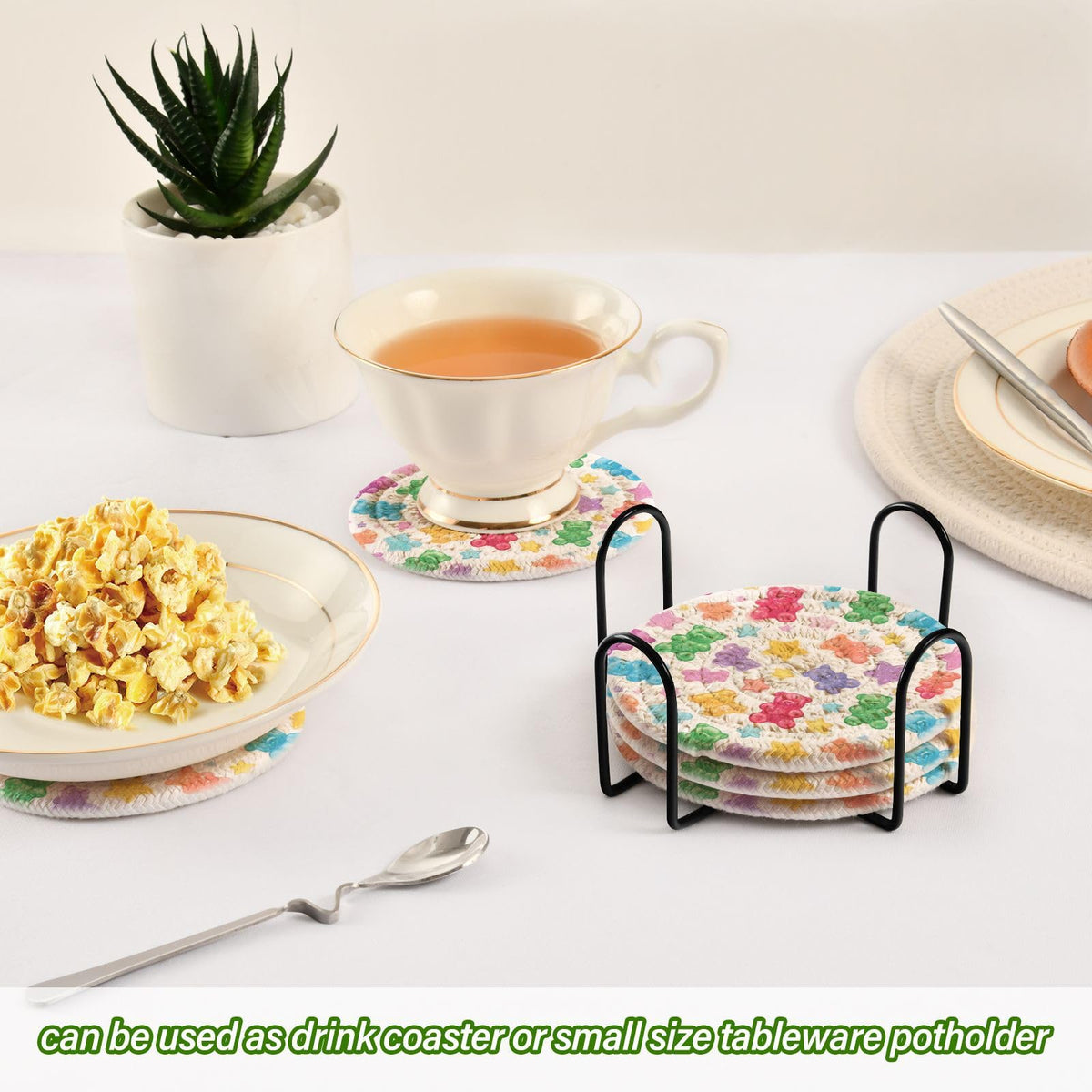 Coasters Set of 6 Colorful Gummy Bears Stars R85634