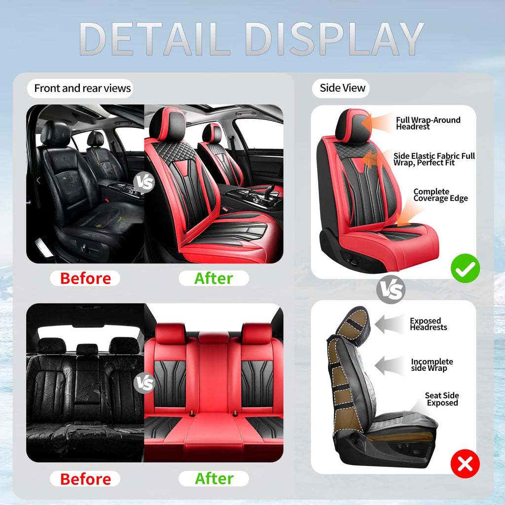 Red Black Car Seat Covers X900231