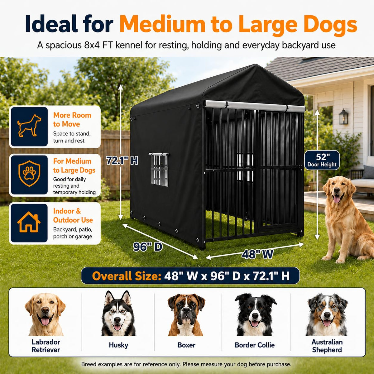 Heavy Duty Outdoor Dog Kennel with Cover J95318