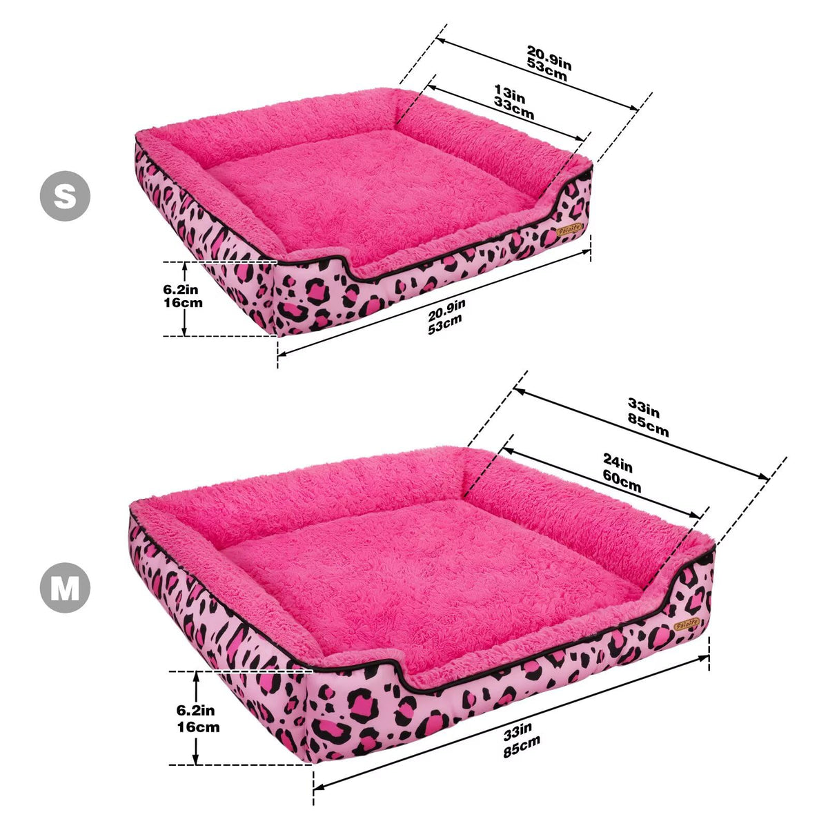 Washable Dog Bed Pink S Size J11297