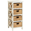 4 Tier X-Side Storage Cabinet White U9792