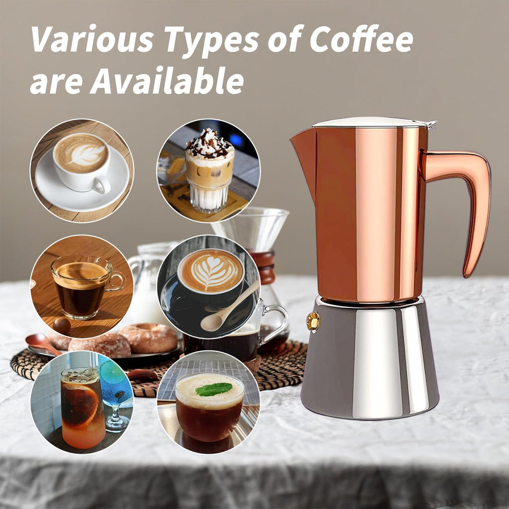 Stainless Steel Moka Pot Espresso Maker 6 Cups S696281