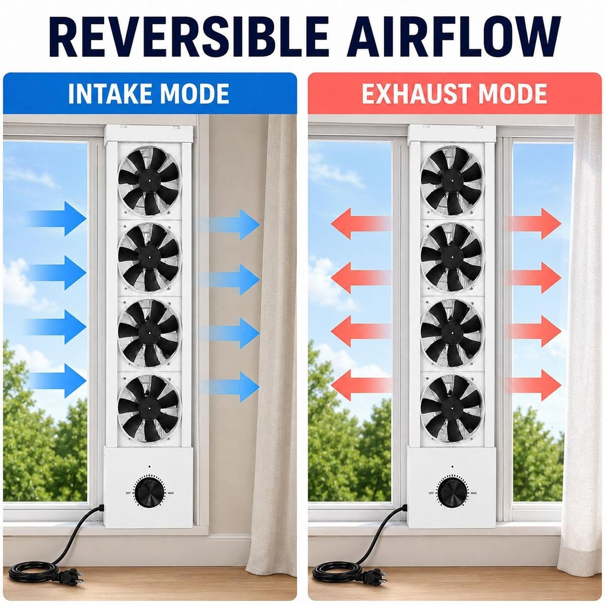White 3-Speed Reversible Window Fan D585071
