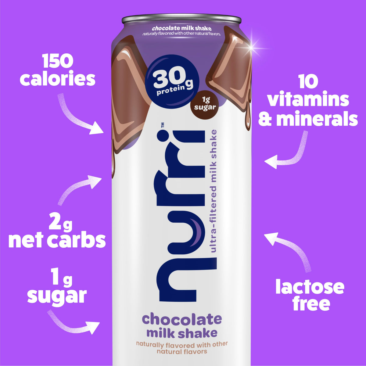 30g Protein Chocolate Lactose Free Milk Shake 12 Cans C6918