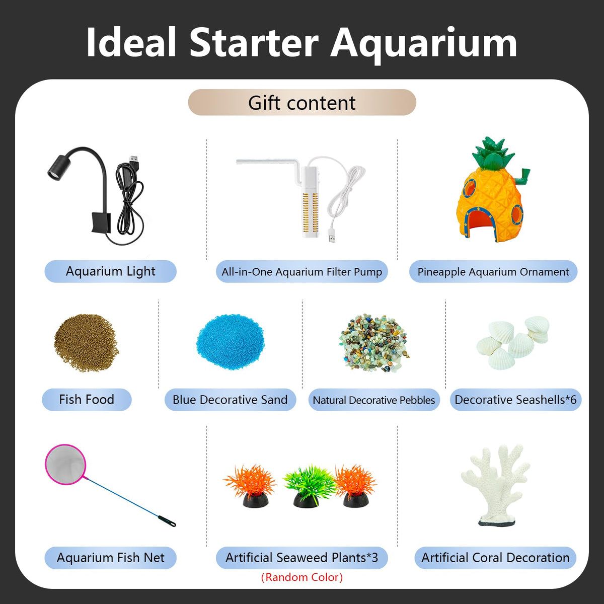 5 Gallon Aquarium Starter Kit with Filter and Light Z75034