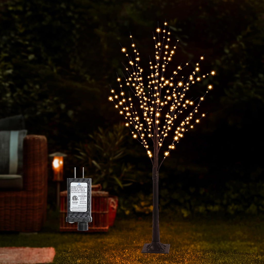 5FT Lighted Birch Tree with 400 LED Warm White Lights U528
