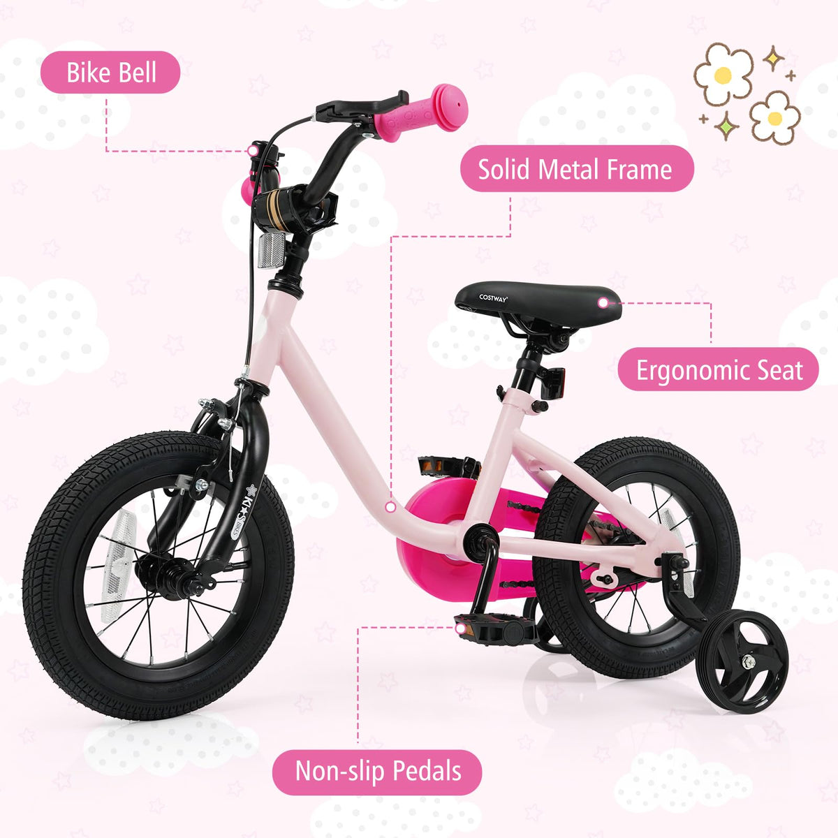 12 14 16 Inch Kids Bike with Training Wheels A40406