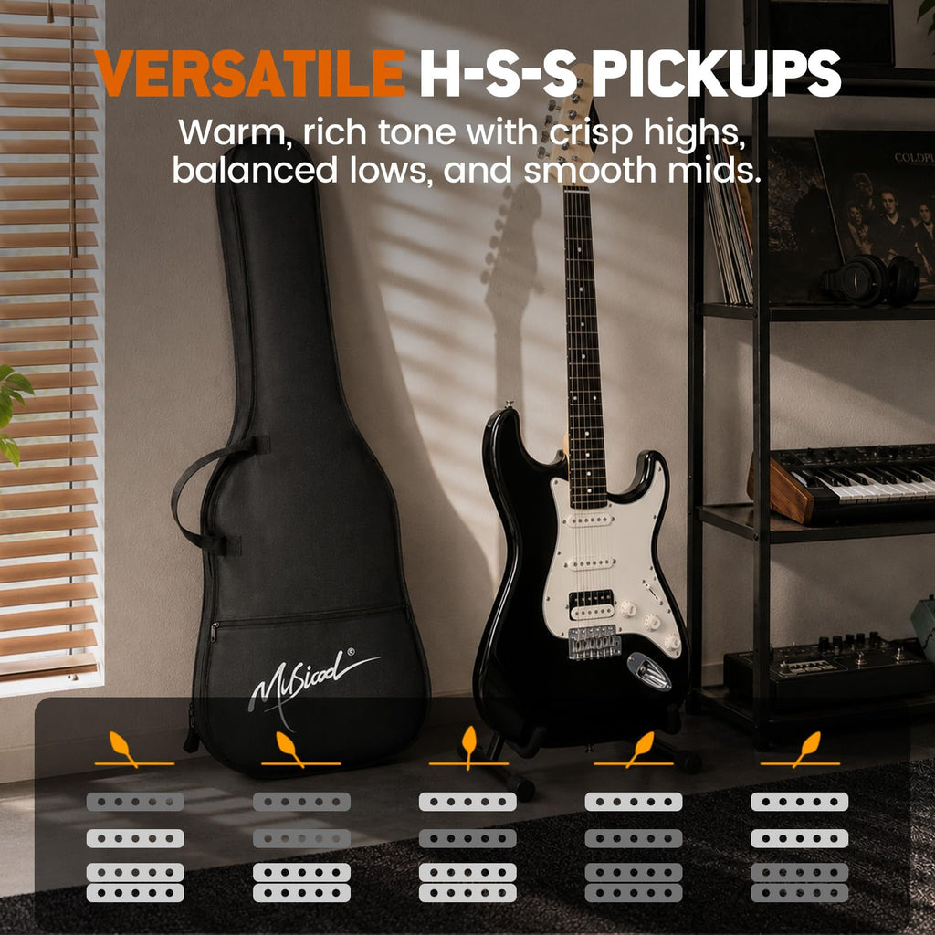 39" Beginner Electric Guitar Starter Kit with Amp Black M986947