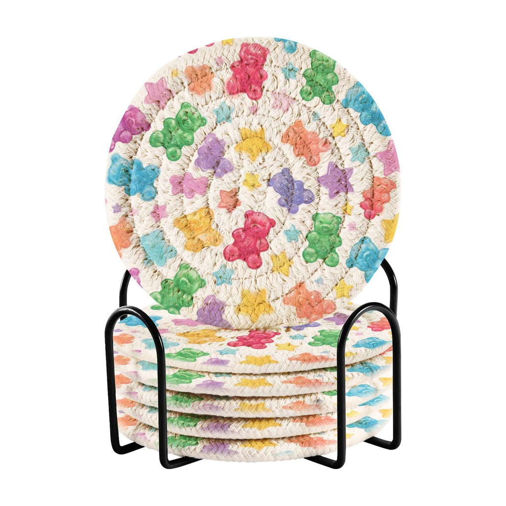 Coasters Set of 6 Colorful Gummy Bears Stars R85634