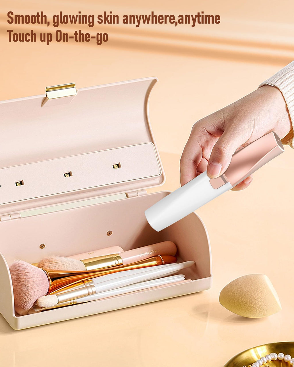 2 in 1 Rechargeable Eyebrow Trimmer Facial Hair Remover with LED Light R418036