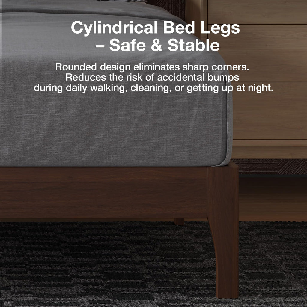 Queen Size Upholstered Bed Frame with Adjustable Headboard Y47897