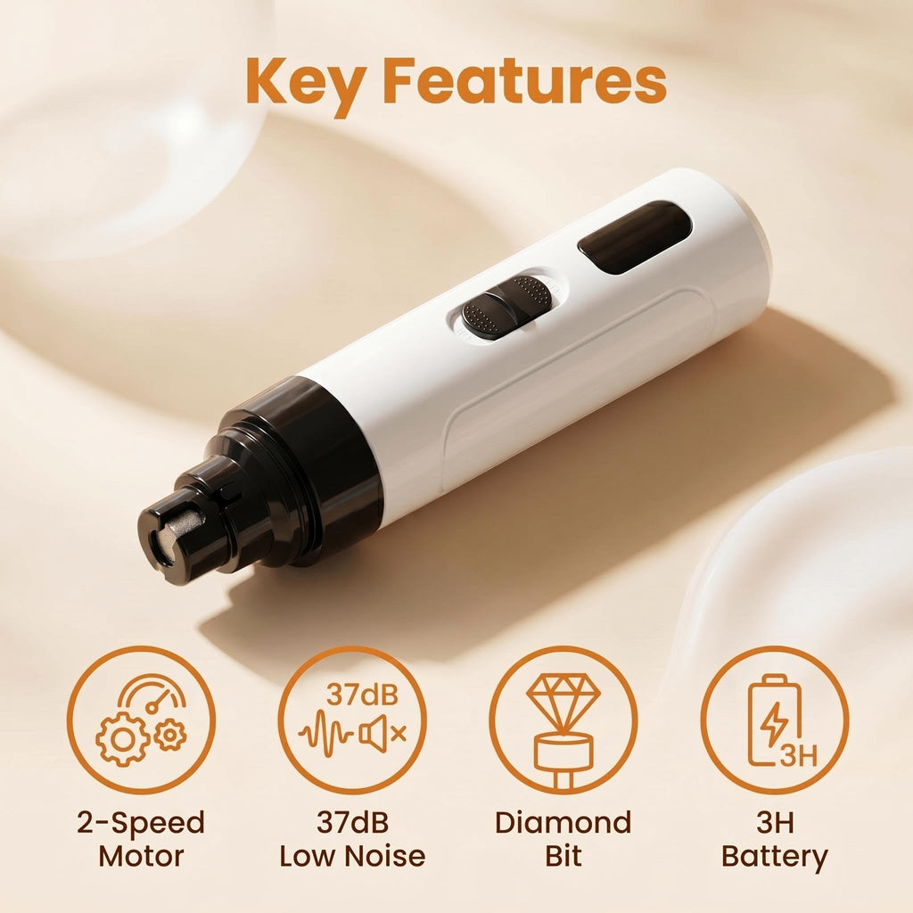 Quiet Pet Nail Grinder, 2 Replacement Heads Y6403