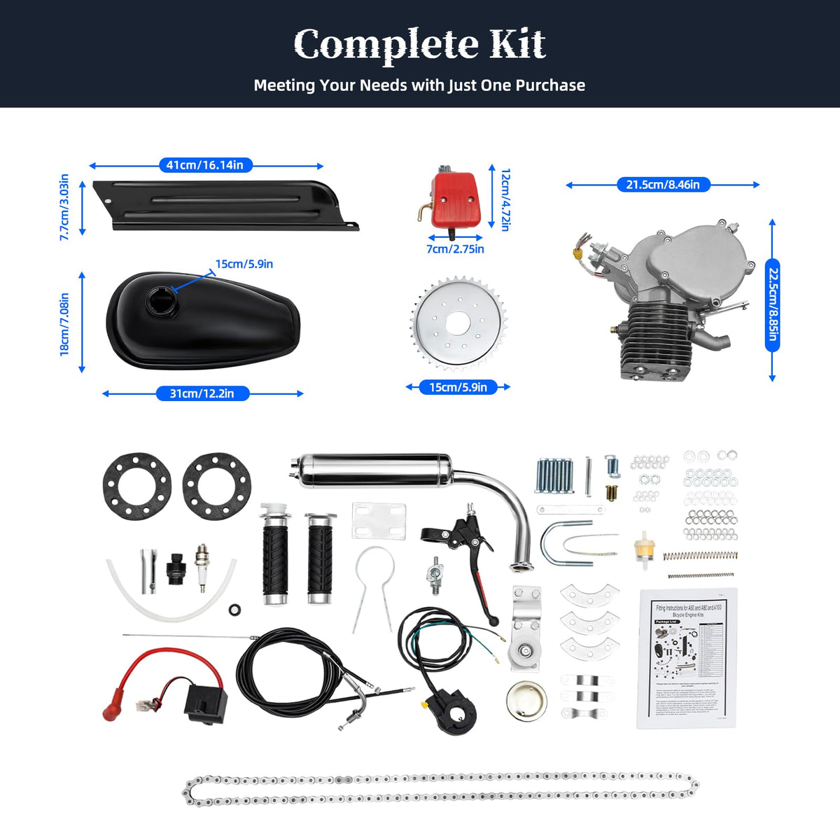 2 Stroke 100cc Bicycle Engine Kit C2768