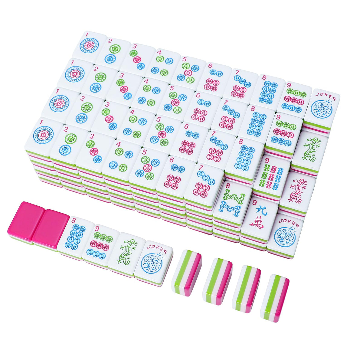 166 Acrylic Engraved Mahjong Tile Set with Carrying Bag J4787