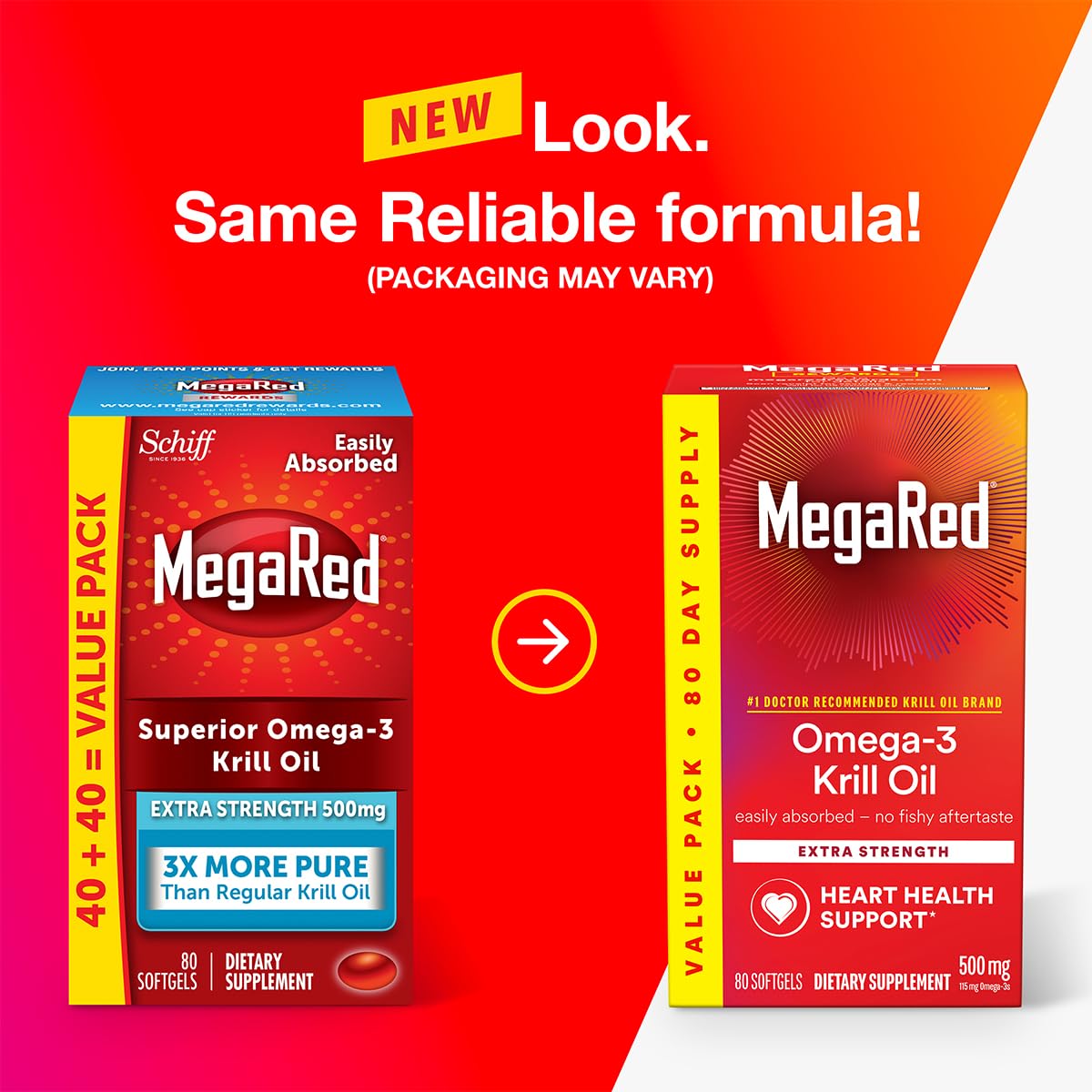 500mg Omega-3 Krill Oil Softgels 80 Count 2 Pack X12134