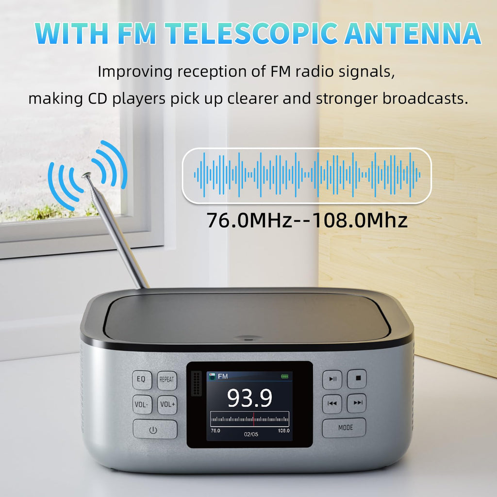 Portable CD Player with Bluetooth and LCD Screen P4827