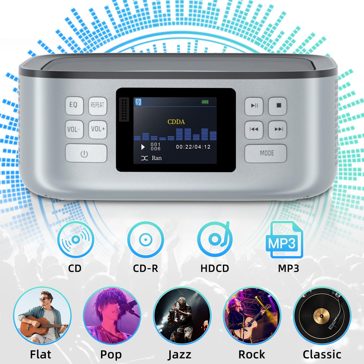 Portable CD Player with Bluetooth and LCD Screen P4827