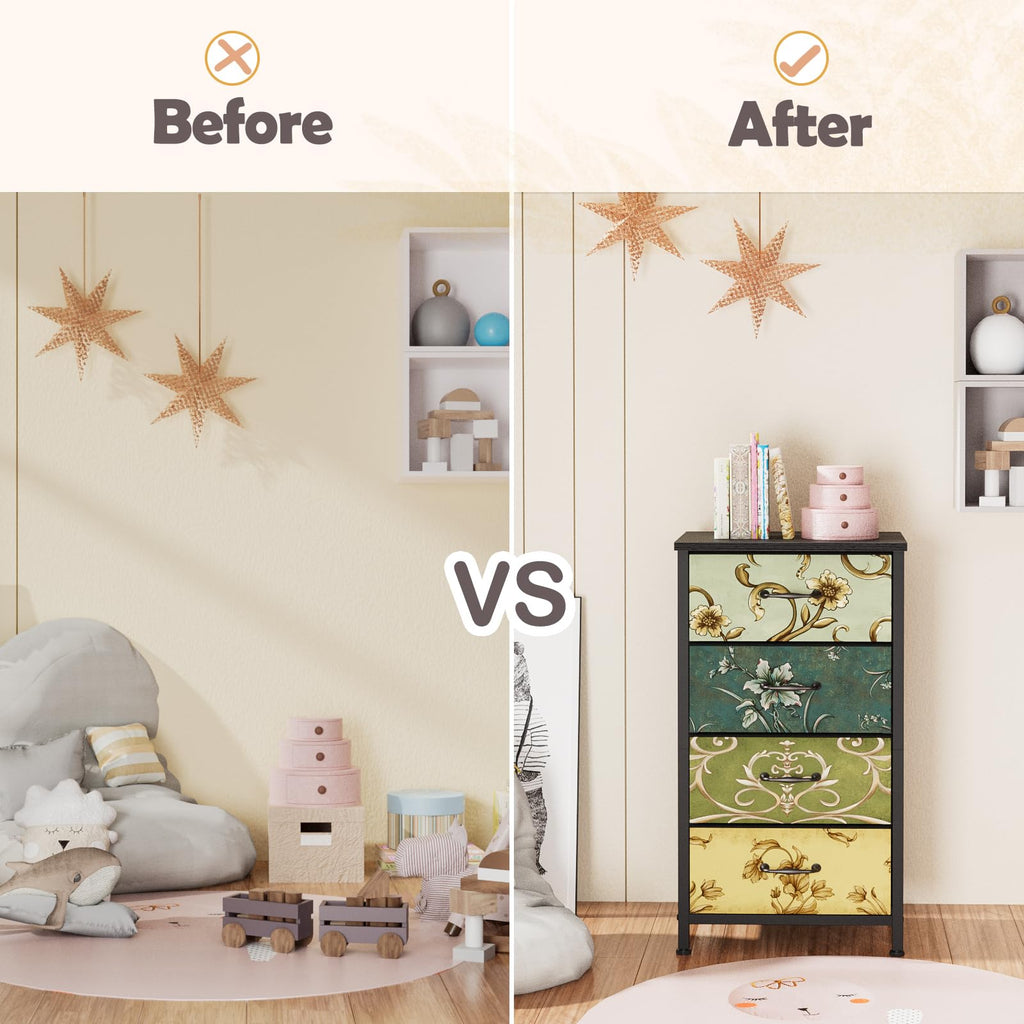 4 Drawer Fabric Dresser S299