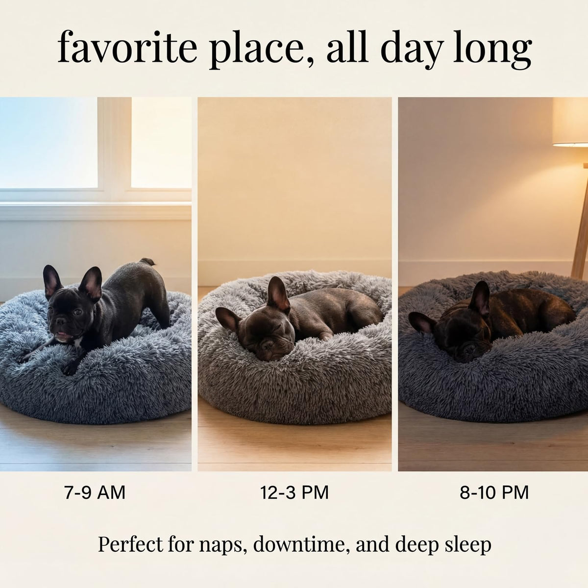 Small Anti-Anxiety Machine Washable Fluffy Round Dog Bed X900